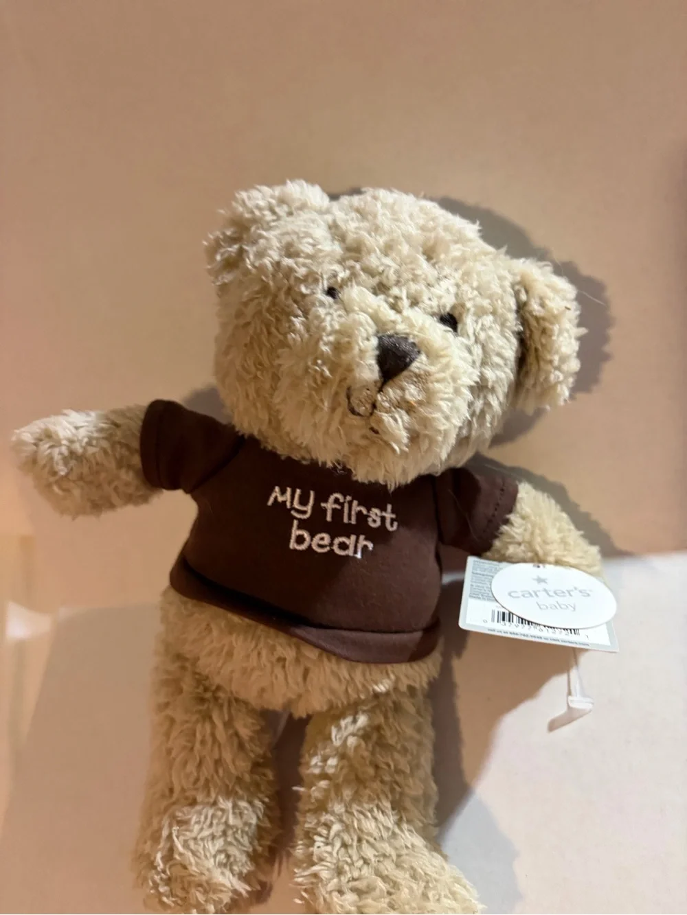 Carter's Beige Plush Bear with Brown Shirt “My first Bear”brand new with tags